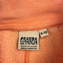 Load image into Gallery viewer, Unisex GHANDA, orange fleece lined sweater / jumper, wash fade, light marks, FUC, size 9-10,
