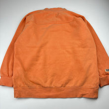 Load image into Gallery viewer, Unisex GHANDA, orange fleece lined sweater / jumper, wash fade, light marks, FUC, size 9-10,