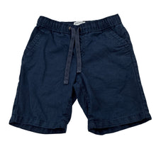 Load image into Gallery viewer, Boys Country Road, navy organic cotton / linen shorts, elasticated, wash fade, FUC, size 6,