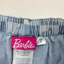 Load image into Gallery viewer, Girls Barbie, chambray cotton shorts, elasticated, GUC, size 7,