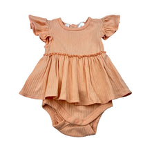 Load image into Gallery viewer, Girls Dymples, ribbed cotton romper dress, GUC, size 00,