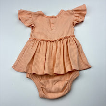 Load image into Gallery viewer, Girls Dymples, ribbed cotton romper dress, GUC, size 00,