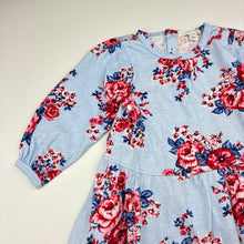 Load image into Gallery viewer, Girls Pumpkin Patch, floral cotton long sleeve dress, light marks, FUC, size 1, L: