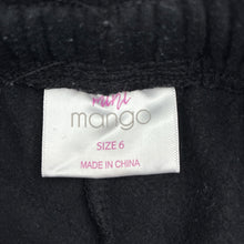 Load image into Gallery viewer, Girls Mango, black fleece lined cargo track pants, elasticated, FUC, size 6,