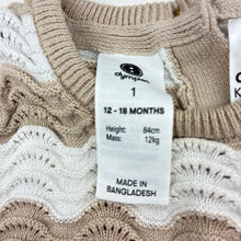 Load image into Gallery viewer, Girls Dymples, knitted cotton romper, EUC, size 1,