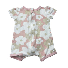Load image into Gallery viewer, Girls Baby Berry, floral cotton zip romper, GUC, size 000,