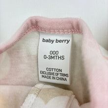 Load image into Gallery viewer, Girls Baby Berry, floral cotton zip romper, GUC, size 000,