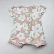 Load image into Gallery viewer, Girls Baby Berry, floral cotton zip romper, GUC, size 000,