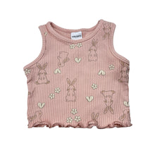 Load image into Gallery viewer, Girls Baby Berry, ribbed singlet / tank top, rabbits, EUC, size 00,