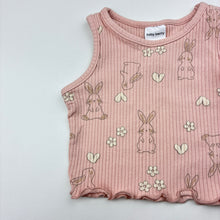 Load image into Gallery viewer, Girls Baby Berry, ribbed singlet / tank top, rabbits, EUC, size 00,