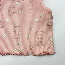 Load image into Gallery viewer, Girls Baby Berry, ribbed singlet / tank top, rabbits, EUC, size 00,