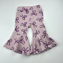 Load image into Gallery viewer, Girls waffle, flared pants / bottoms, elasticated, EUC, size 00,