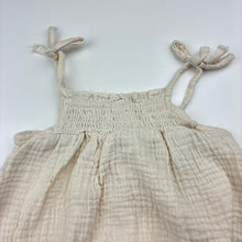 Load image into Gallery viewer, Girls Baby Berry, cream crinkle cotton summer romper, GUC, size 0,