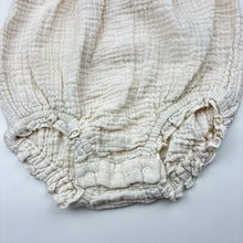 Load image into Gallery viewer, Girls Baby Berry, cream crinkle cotton summer romper, GUC, size 0,