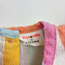 Load image into Gallery viewer, Girls Jack &amp; Milly, lined colourful cotton dress, EUC, size 0, L: