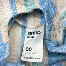 Load image into Gallery viewer, Unisex Anko, striped linen / viscose overalls / shortalls, GUC, size 00,
