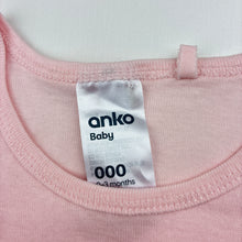 Load image into Gallery viewer, Girls Anko, pink cotton bodysuit / romper, EUC, size 000,