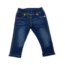 Load image into Gallery viewer, Girls Dymples, knit stretch denim leggings / bottoms, elasticated, GUC, size 00,