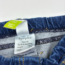 Load image into Gallery viewer, Girls Dymples, knit stretch denim leggings / bottoms, elasticated, GUC, size 00,