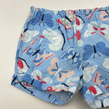 Load image into Gallery viewer, Girls Target, lightweight cotton shorts, elasticated, butterflies, GUC, size 00,