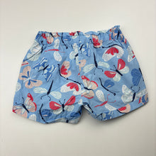 Load image into Gallery viewer, Girls Target, lightweight cotton shorts, elasticated, butterflies, GUC, size 00,