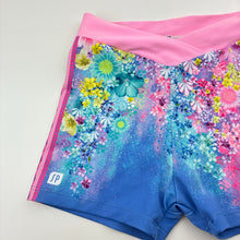 Load image into Gallery viewer, Girls SYLVIA P, colourful floral dance / gymnastics shorts, EUC, size 8,
