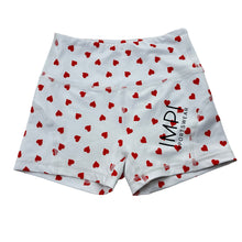 Load image into Gallery viewer, Girls IMPI, dance / gymnastics shorts, hearts, EUC, size 10,