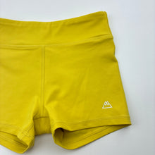 Load image into Gallery viewer, Girls CHASING OSO, yellow dance / gymnastics shorts, EUC, size 8,