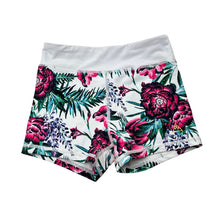 Load image into Gallery viewer, Girls CHASING OSO, floral dance / gymnastics shorts, GUC, size 8,