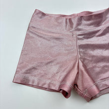 Load image into Gallery viewer, Girls Ditto Dancewear, metallic pink dance shorts, FUC, size 6,