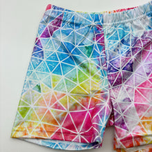 Load image into Gallery viewer, Girls colourful, metallic dance / gymnastics shorts, EUC, size 9-10,