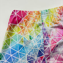 Load image into Gallery viewer, Girls colourful, metallic dance / gymnastics shorts, EUC, size 9-10,
