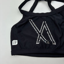 Load image into Gallery viewer, Girls SYLVIA P, black dance / gymnastics crop top, EUC, size 10,