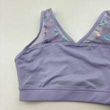 Load image into Gallery viewer, Girls Capezio, purple dance crop top, butterflies, EUC, size 7-8,