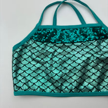 Load image into Gallery viewer, Girls iEFiEL, metallic green crop top, EUC, size 9-10,