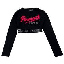 Load image into Gallery viewer, Girls Pineapple, long sleeve cropped dance top, EUC, size 7-8,