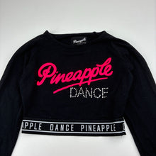 Load image into Gallery viewer, Girls Pineapple, long sleeve cropped dance top, EUC, size 7-8,