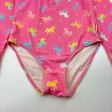 Load image into Gallery viewer, Girls Anko, long sleeve swim one-piece, unicorns, GUC, size 8,