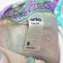 Load image into Gallery viewer, Girls Anko, floral long sleeve swim one-piece, FUC, size 8,