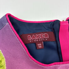 Load image into Gallery viewer, Girls Ted Baker, lined colourful floral stretch cotton top, GUC, size 10,