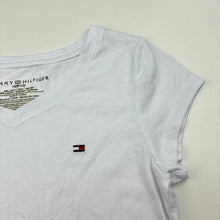Load image into Gallery viewer, Girls Tommy Hilfiger, white cap sleeve t-shirt / top, small mark on back, FUC, size 8-10,