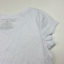 Load image into Gallery viewer, Girls Tommy Hilfiger, white cap sleeve t-shirt / top, small mark on back, FUC, size 8-10,