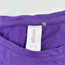 Load image into Gallery viewer, Girls Ell &amp; Voo, purple cotton t-shirt / top, GUC, size 12,