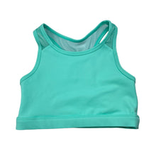 Load image into Gallery viewer, Girls aqua, dance / gymnastics crop top, EUC, size 8,
