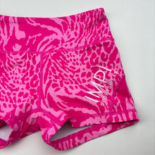 Load image into Gallery viewer, Girls IMPI, pink animal print dance / sports shorts, EUC, size 10,