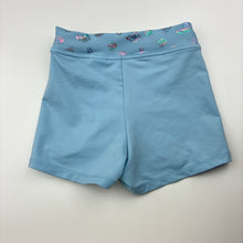Load image into Gallery viewer, Girls Capezio, blue dance shorts, butterflies, GUC, size 6,