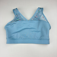 Load image into Gallery viewer, Girls Capezio, blue dance crop top &amp; shorts, butterflies, EUC, size 7-8,