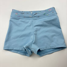 Load image into Gallery viewer, Girls Capezio, blue dance crop top &amp; shorts, butterflies, EUC, size 7-8,