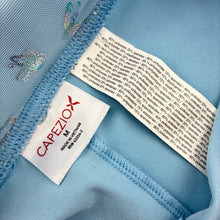 Load image into Gallery viewer, Girls Capezio, blue dance crop top &amp; shorts, butterflies, EUC, size 7-8,