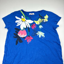Load image into Gallery viewer, Girls Catamini, blue floral t-shirt / top, GUC, size 10,